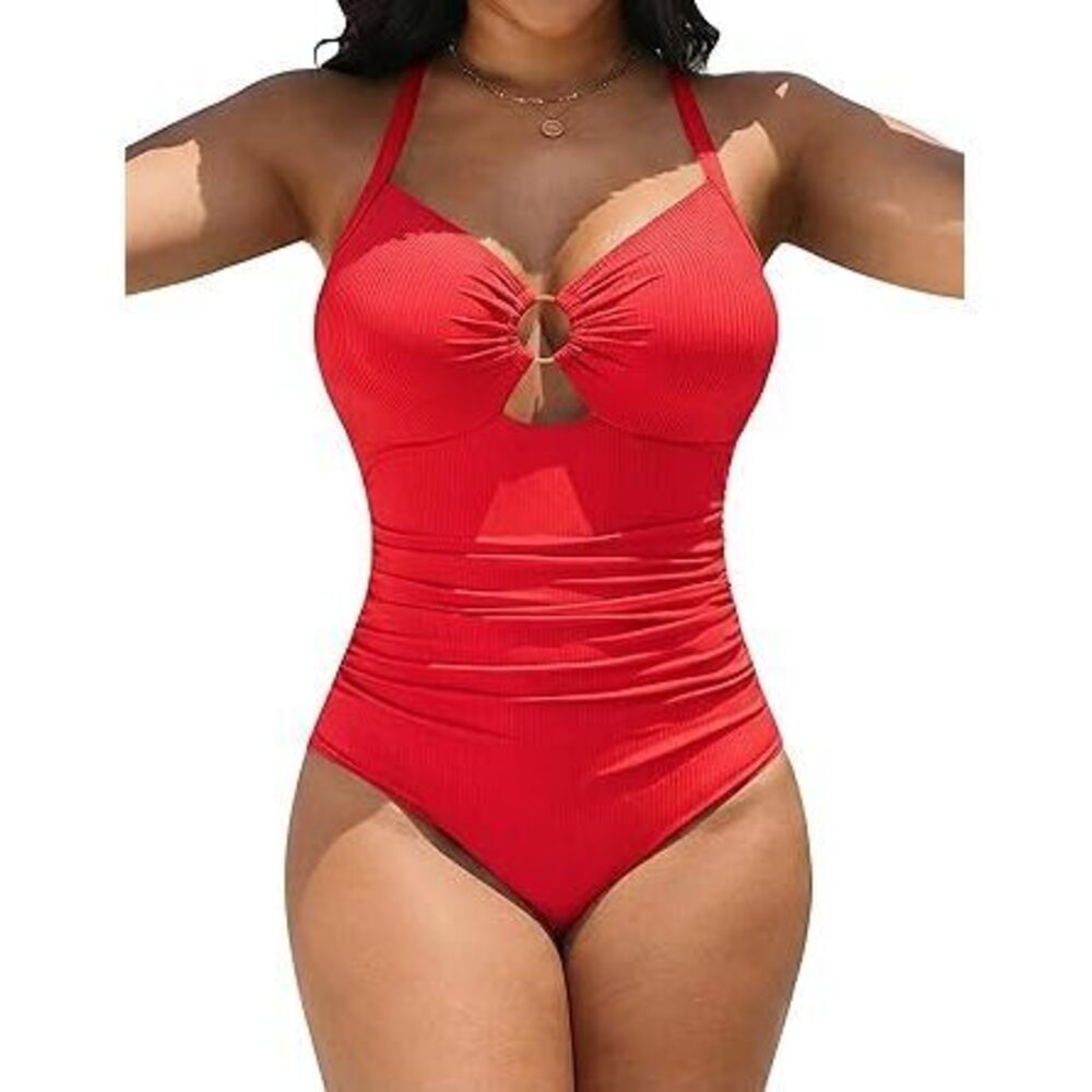 Womens Plus Size Bathing Suit Flattering Full Coverage Swimsuit Over 50 One
